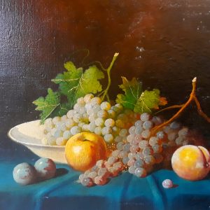 Still Life on Blue Tablecloth