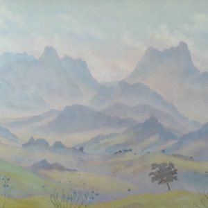 Mountain Landscape on a Foggy Day