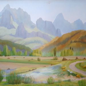 Green Landscape with Mountains